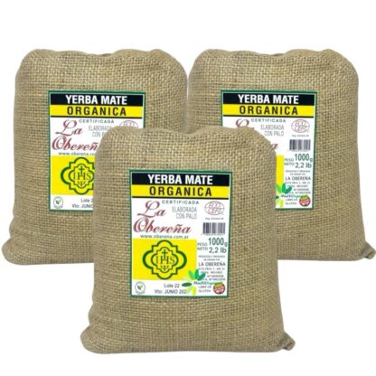 Yerba La Obereña orgánica Sin TACC 1 Kg x 3 Unidades
