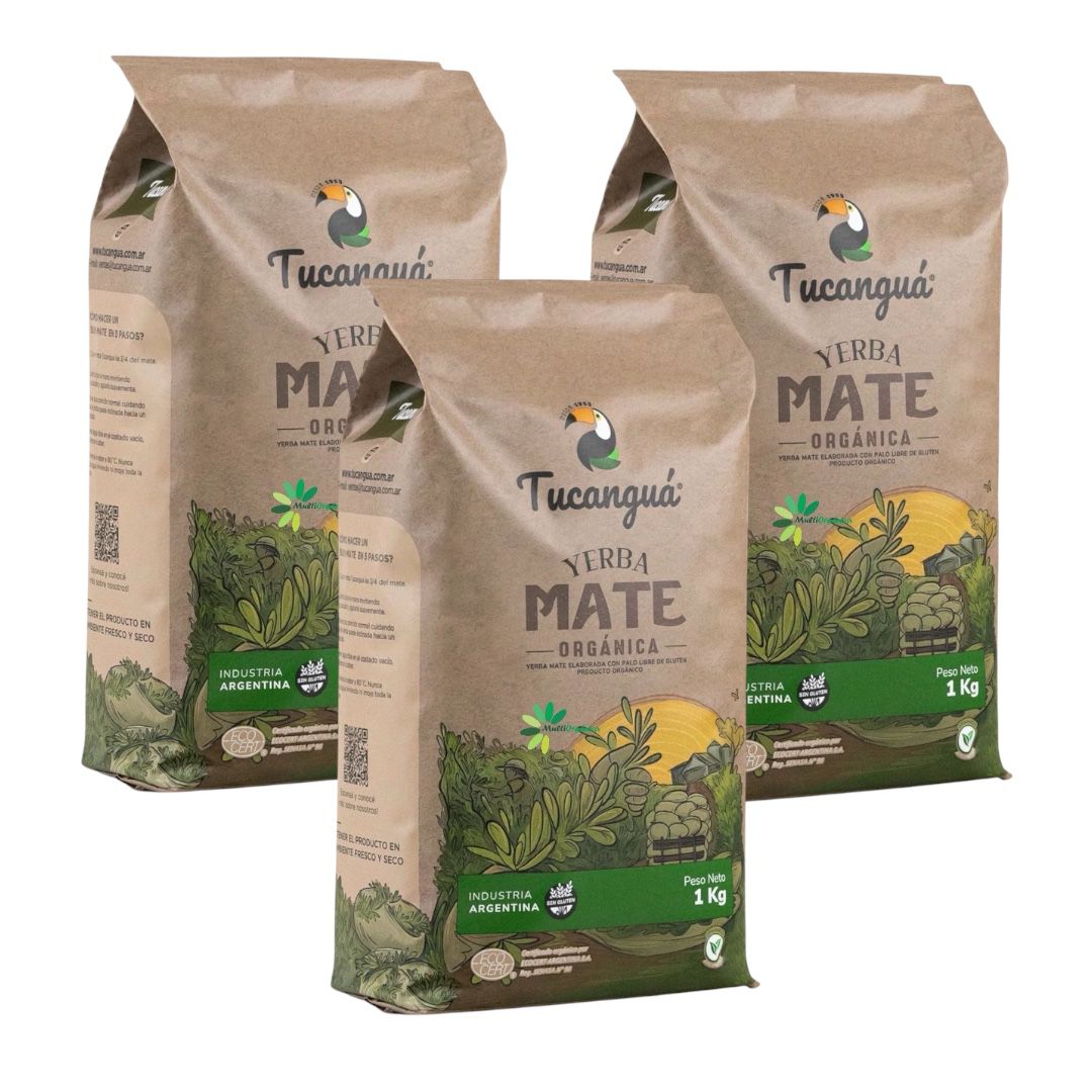 Yerba Mate Tucanguá 1 kg Orgánica (Pack x 3 Unidades)