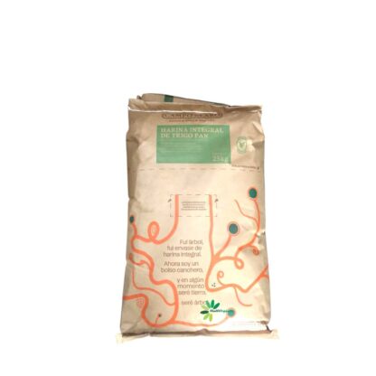 Harina orgánica integral trigo pan 25 kg Campo Claro